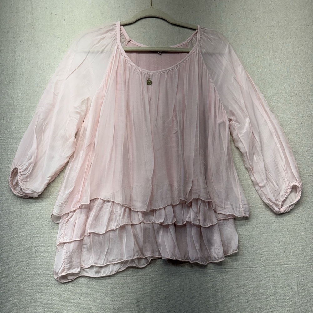 Tempo Paris Light Pink Layered Blouse